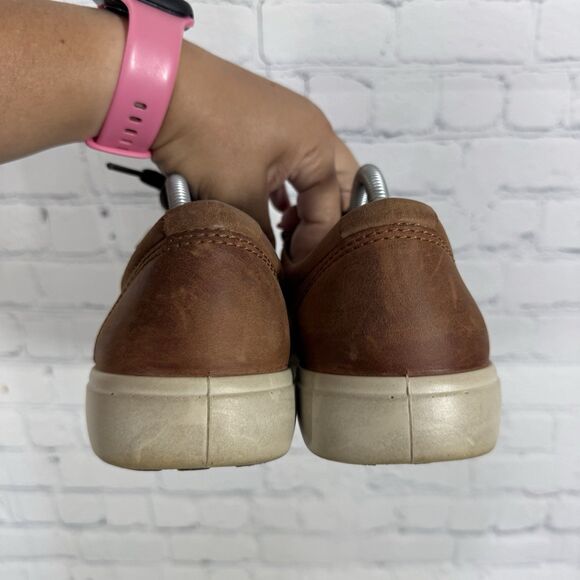 ECCO Soft 7 Mens US 8-8.5 EU 42 Brown Leather Sneakers Casual Comfort Shoes main image 4
